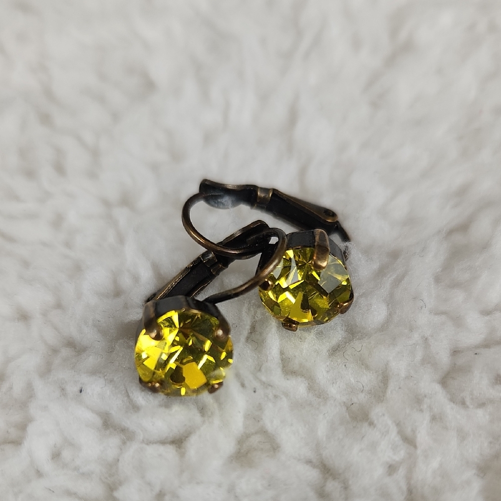 Sabika Yellow Crystal Earrings